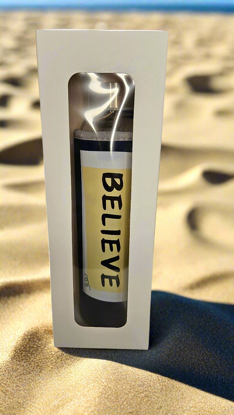Glass Drink Bottle - Believe