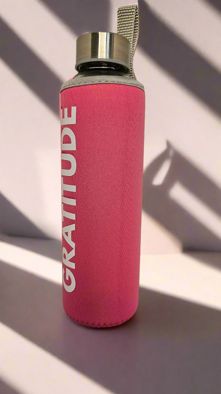 Glass Drink Bottle - Gratitude