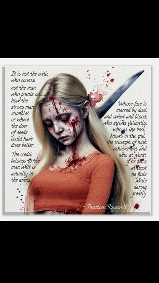 “Man in the Arena” Inspirational Canvas Wall Art Canvas 20x20 cm / 8x8″