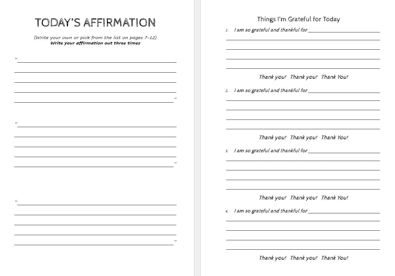 Dankbarkeits- und Bestätigungstagebuch