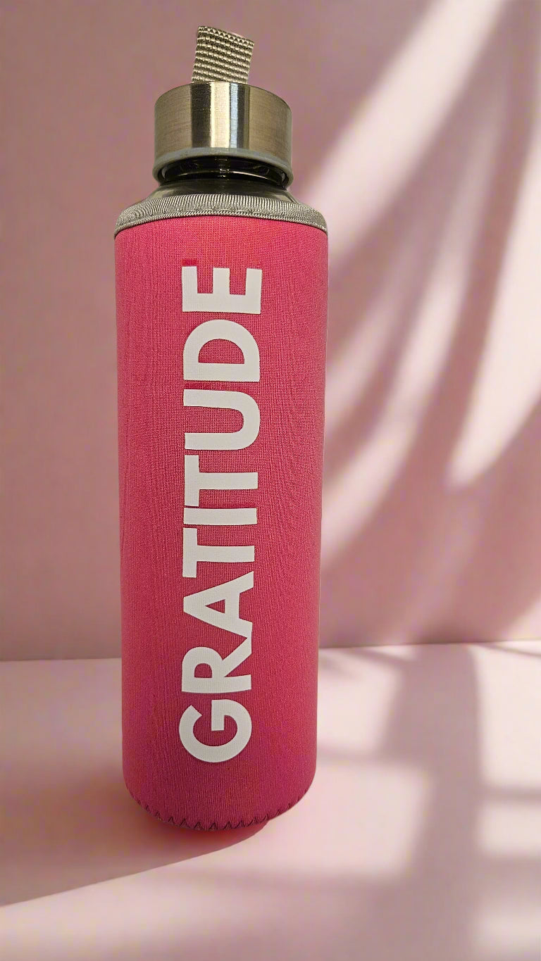 Glass Drink Bottle - Gratitude