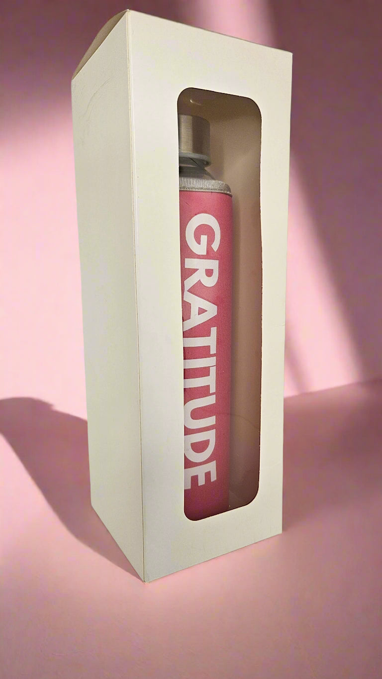 Glass Drink Bottle - Gratitude