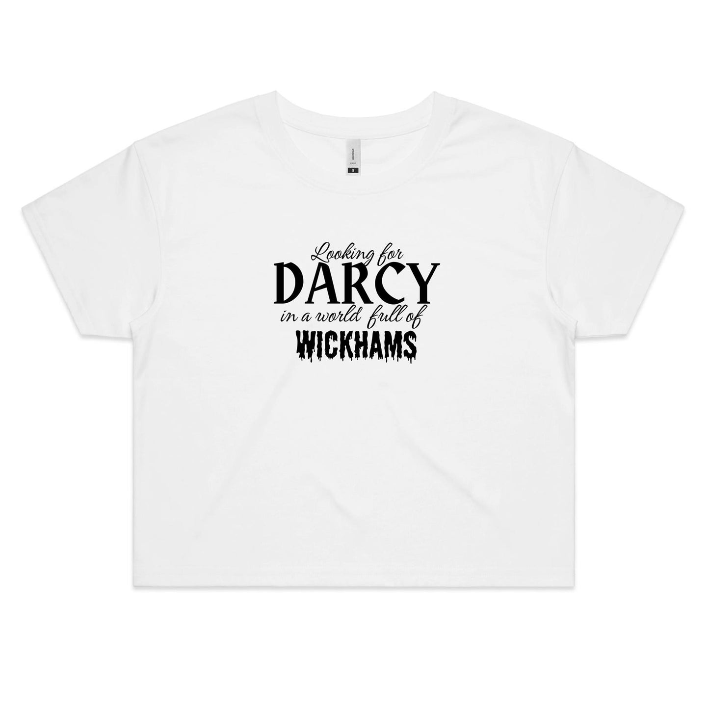 Looking for DARCY in a world full of Wickham's - Women's Crop Tee