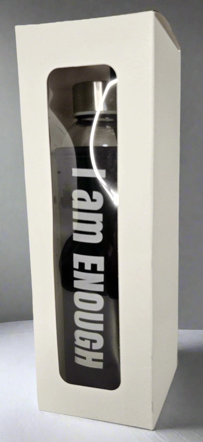 Glass Drink Bottle - I AM ENOUGH