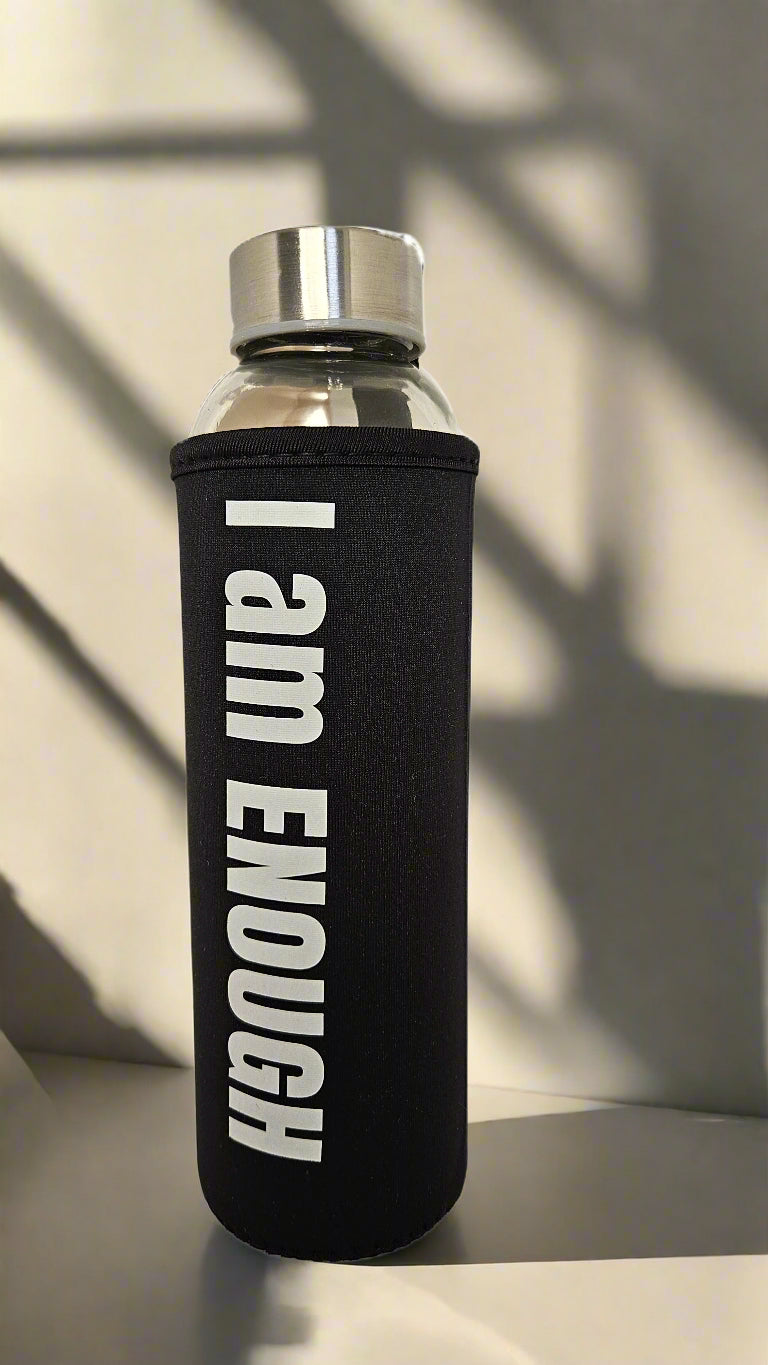 Glass Drink Bottle - I AM ENOUGH